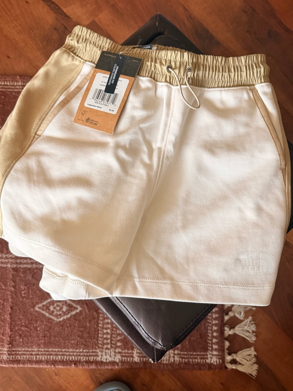 The North Face Women's Cream Shorts with Tan Waistband